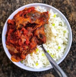 white rice and stew