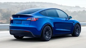 Back view of Tesla Model Y